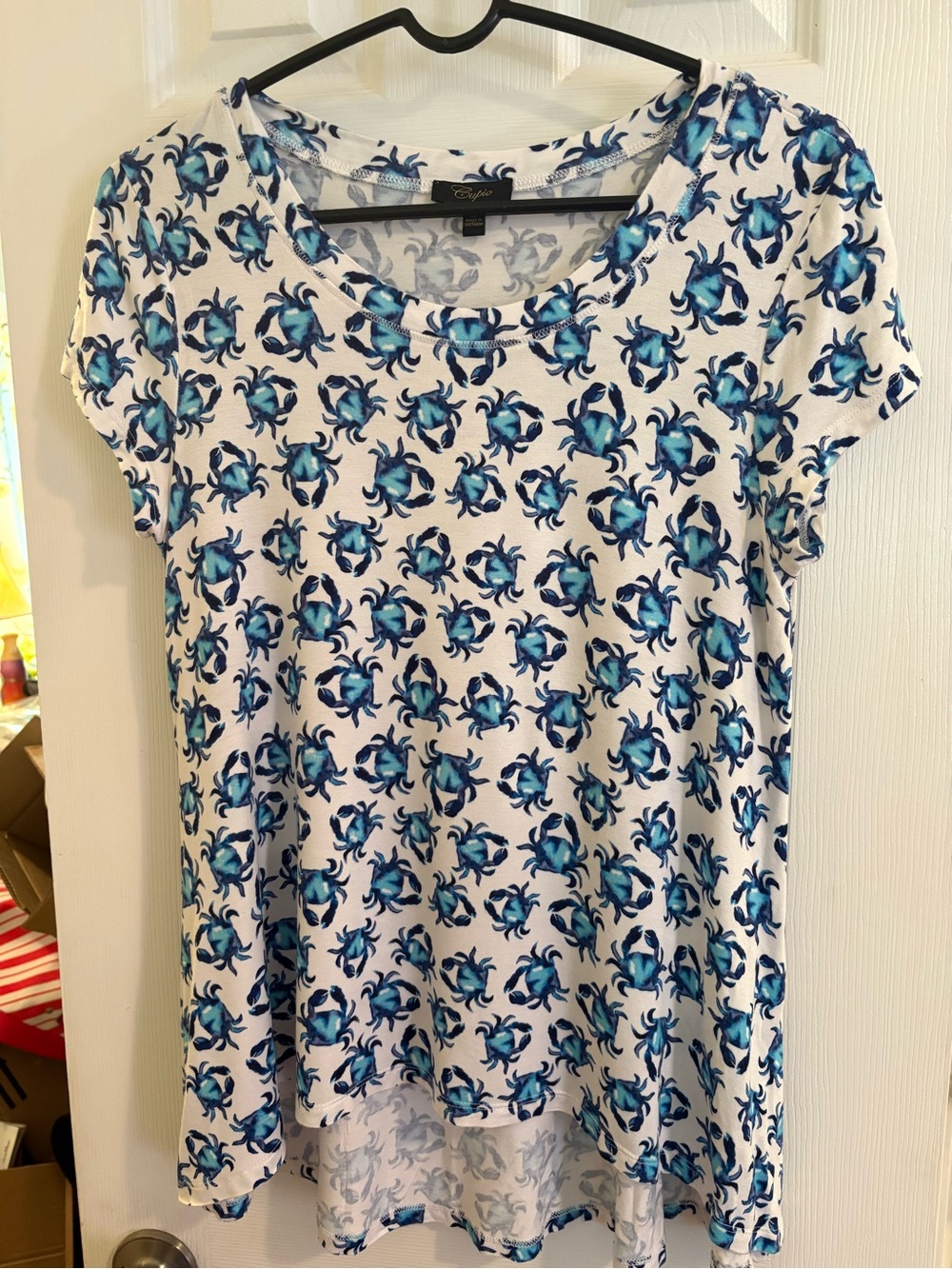 Capio Blue Crab High-Low T-shirt Top M